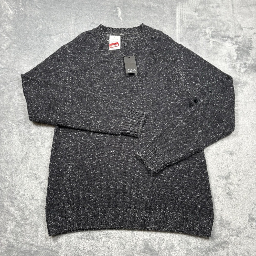 Rails Orrin Sweater Mens Large Storm Gray Marled Crewneck Knit Cotton NWT